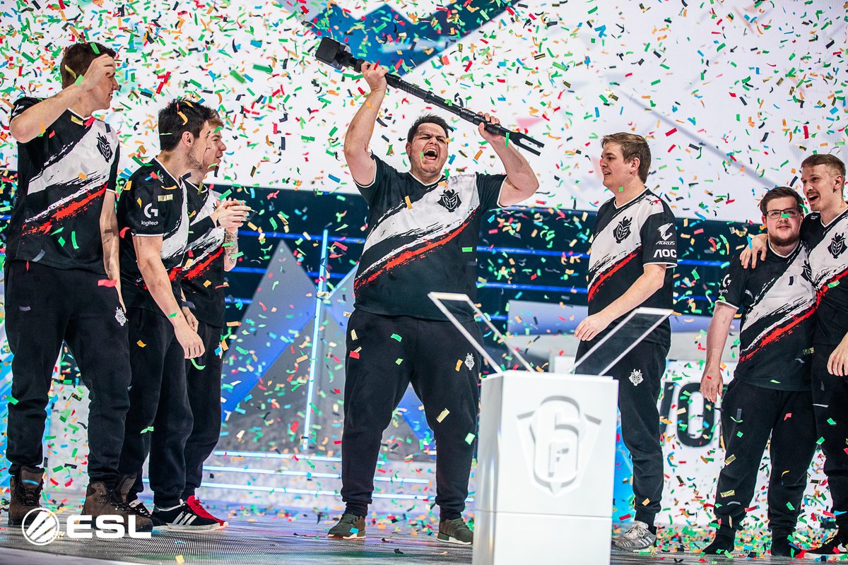 G2 Esports在SIX INVITATIONAL 2019的奪冠畫面 (Photos. ESL/Ubisoft)